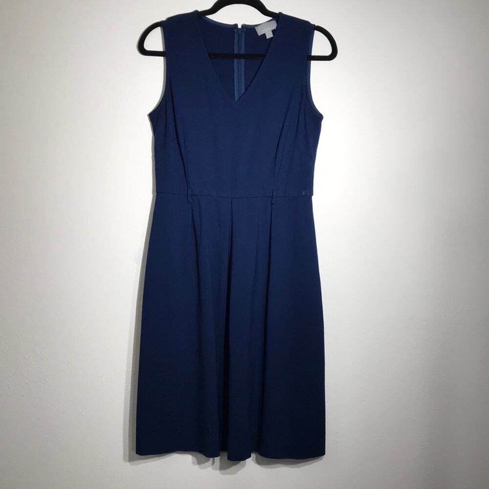 PURE COLLECTION Blue Sleeveless V Neck Dress Size 6